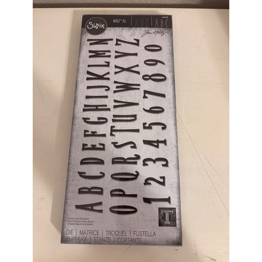 Sizzix Bigz XL Die 664218 Tim Holtz Alph Alphabet Numbers Die Set